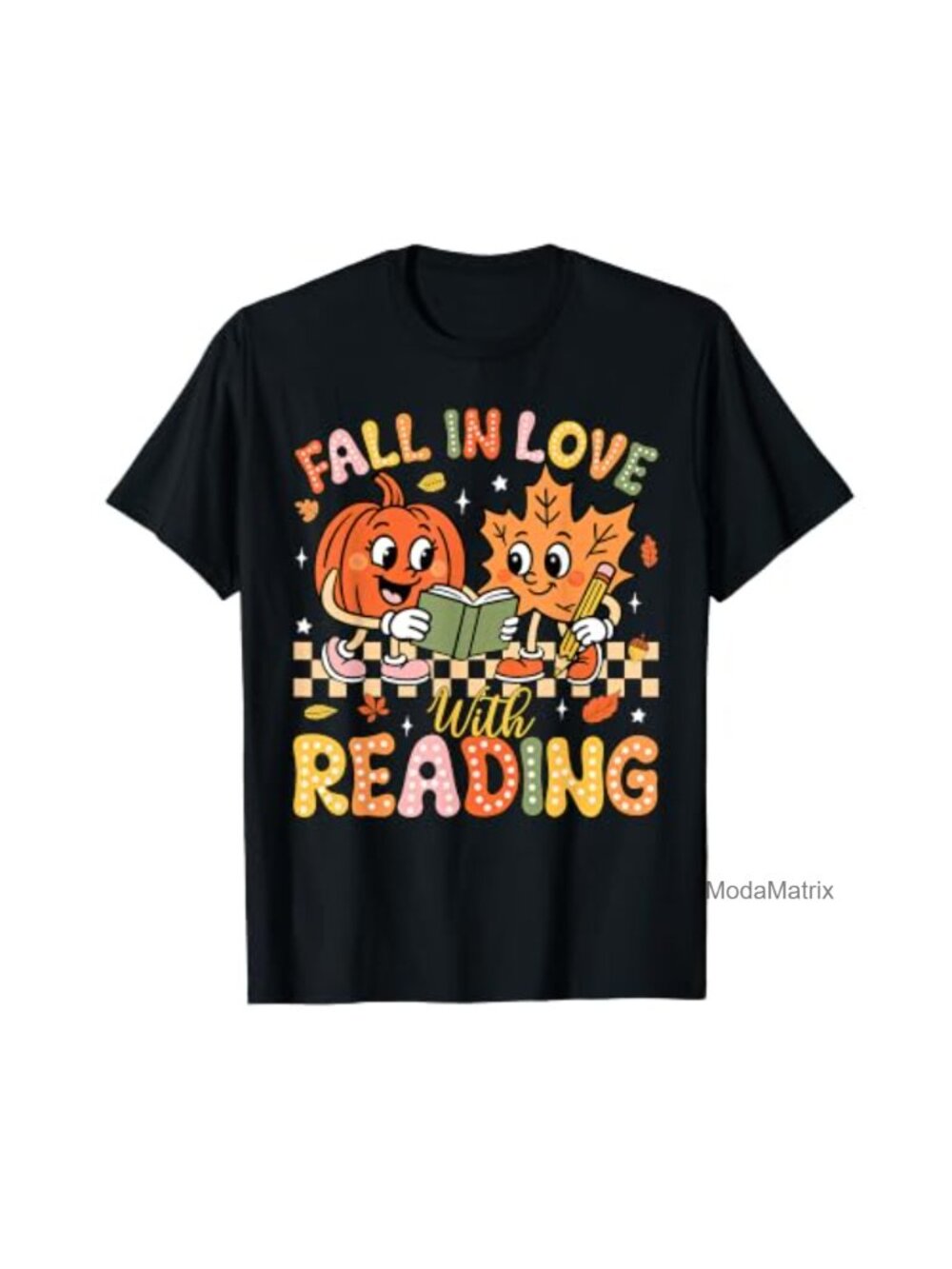 Fall Reading Teacher Pumpkin Book Lover Short Sleeve Tee